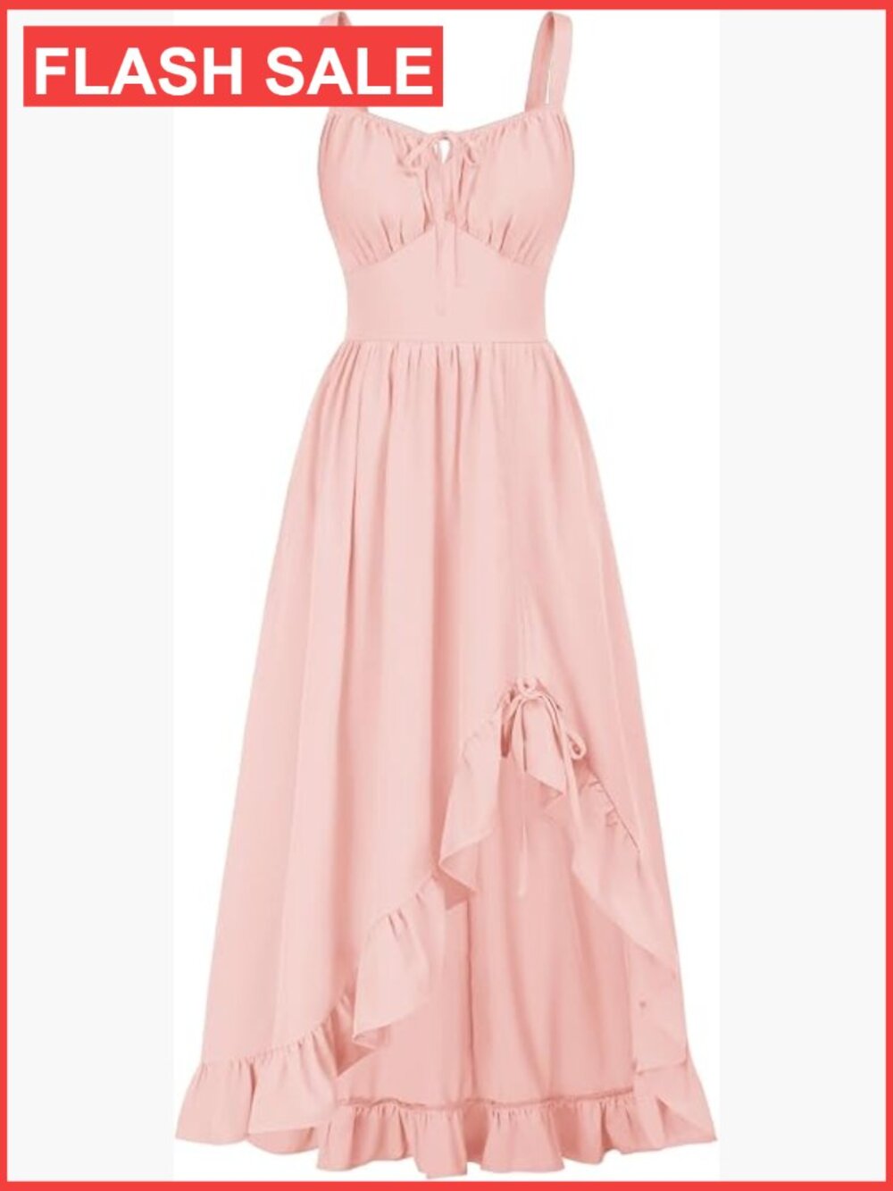 Gothic Renaissance Corset Dress Flowy Sundress High Low Ruffle